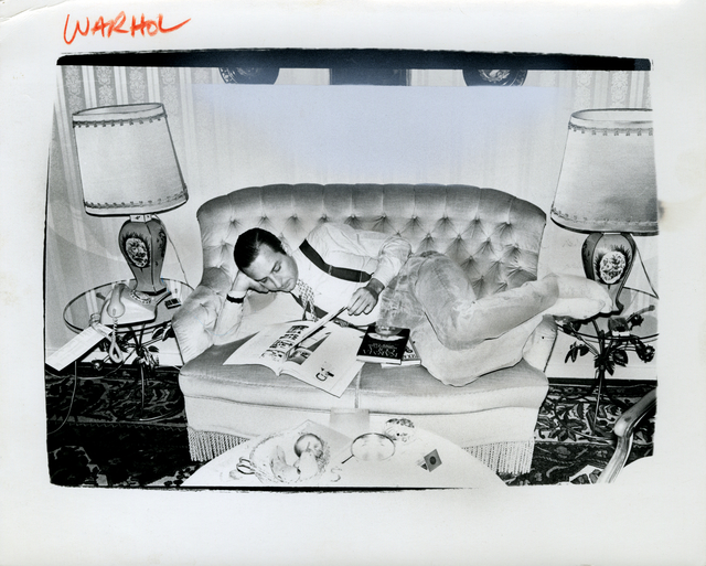 Andy Warhol, ‘Andy Warhol, Photograph of Fred Hughes on Sofa, 1986’, 1986, Hedges Projects