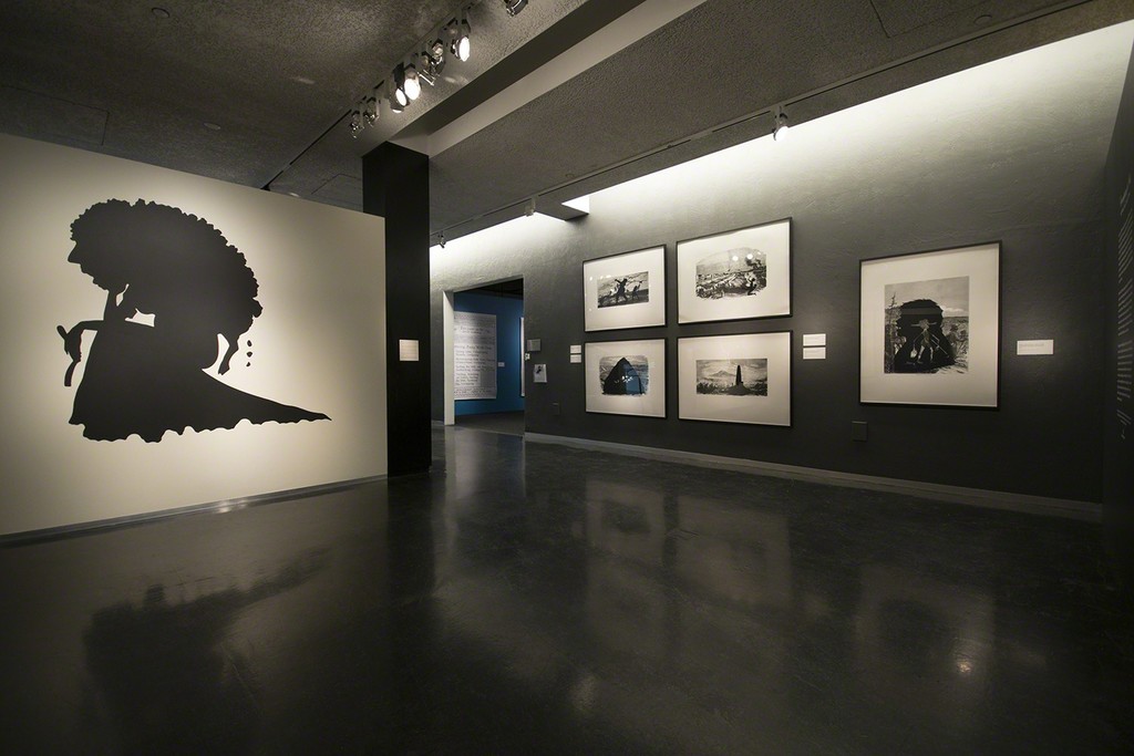 Installation view of "Emancipating the Past: Kara Walker's Tales of Slavery and Power" at Bellevue Arts Museum, Bellevue (2016) Courtesy of Bellevue Arts Museum Installation view of "Emancipating the Past: Kara Walker's Tales of Slavery and Power" at Bellevue Arts Museum, Bellevue (2016) Courtesy of Bellevue Arts Museum