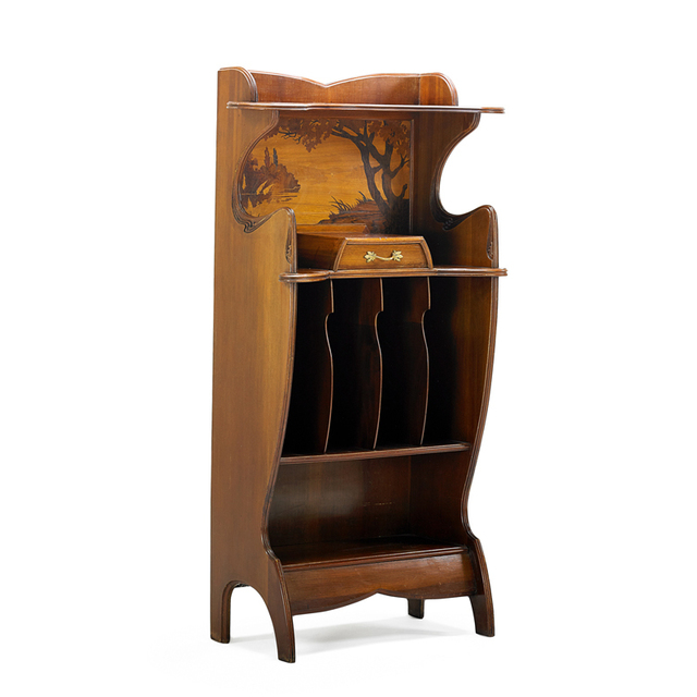 Louis Majorelle, ‘Marquetry Music Cabinet With River Scene, France’, ca. 1900, Design/Decorative Art, Rago/Wright