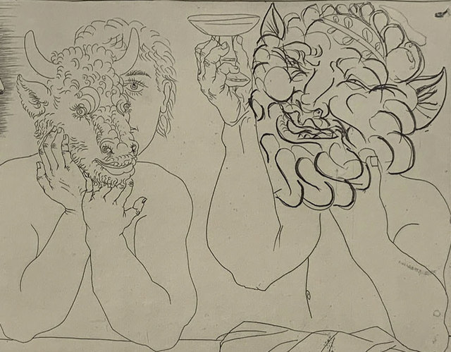 Pablo Picasso, ‘Caisse À Remords: Jeune homme au masque de taurea, faune et profil de femme ( B.279)’, 1943-printed in 1961, Capsule Gallery Auction