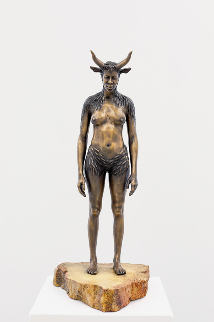 Nandipha Mntambo, ‘Maquette for Minotaurus’, 2015, Sculpture, Bronze and sandstone base, Andréhn-Schiptjenko