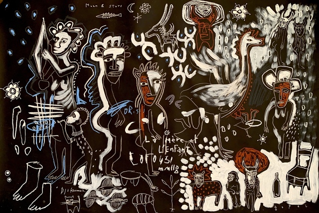 Gopal Dagnogo, ‘Mythologie contemporaine n°6’, 2019, Drawing, Collage or other Work on Paper, Acrylic, pastels and mixed techniques on paper, OH GALLERY