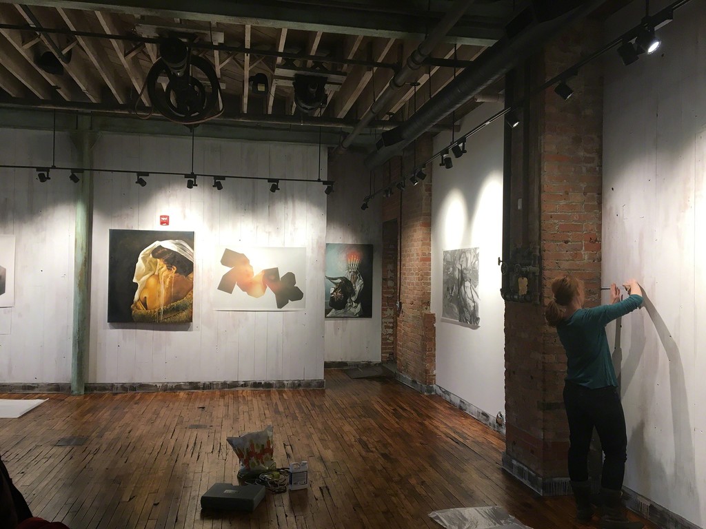 Installation shot of TVA, seen in shot, photo of artist Molly Aubry Installation shot of TVA, seen in shot, photo of artist Molly Aubry