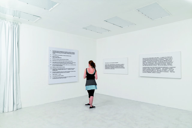 ART & LANGUAGE, Paintings I, No. 2, Paintings I, No. 7, Paintings I, No. 8, 1966, installation view, MADE IN ZURICH, Galerie Bernard Jordan, Switzerland, curated by jsvcPROJECT, 2014, Inkjet on paper mounted on wood panel, variable dimensions ART & LANGUAGE, Paintings I, No. 2, Paintings I, No. 7, Paintings I, No. 8, 1966, installation view, MADE IN ZURICH, Galerie Bernard Jordan, Switzerland, curated by jsvcPROJECT, 2014, Inkjet on paper mounted on wood panel, variable dimensions