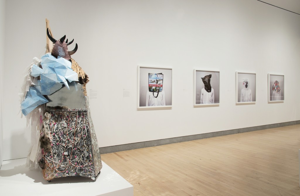 Installation view of "Disguise: Masks and Global African Art" at Brooklyn Museum, New York (2016) Photo credit: Jonathan Dorado Installation view of "Disguise: Masks and Global African Art" at Brooklyn Museum, New York (2016) Photo credit: Jonathan Dorado
