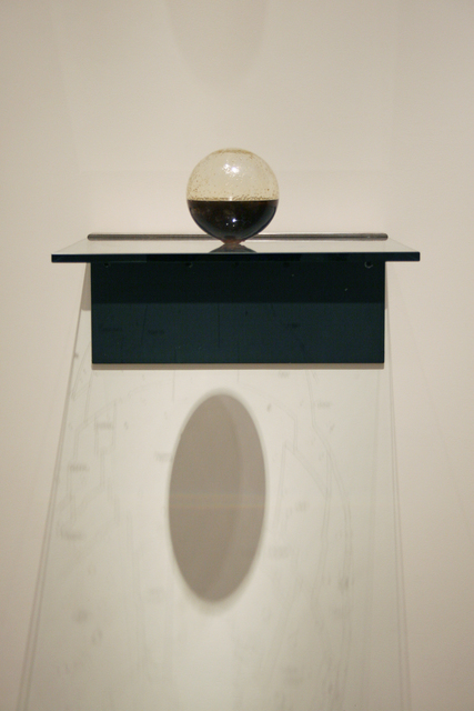 Lita Albuquerque, ‘Nectar of Stars / Beta Trianguli Australis’, Sculpture, Fiberglass, steel, silkscreen on glass, honey in 6" glass sphere, Peter Blake Gallery