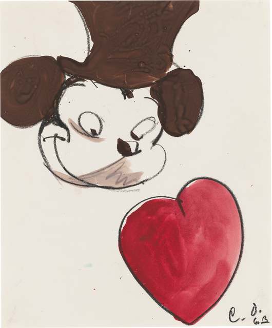 Claes Oldenburg, ‘Study for Announcement for One-Man Show at Dwan Gallery—Mickey Mouse with Red Heart’, 1963, National Gallery of Art, Washington, D.C.