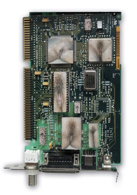 Yuri Zupancic, ‘L'origine du modem’, 2018, Painting, Oil Painting on Circuit Board, Gonzo Gallery