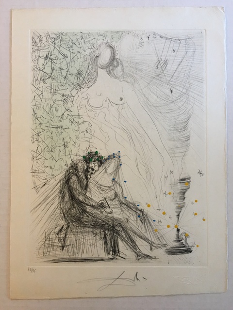 Salvador Dalí, ‘Le Couple a la Bougie (Couple with a Candle)’, 1968, Print, Etching, Puccio Fine Art