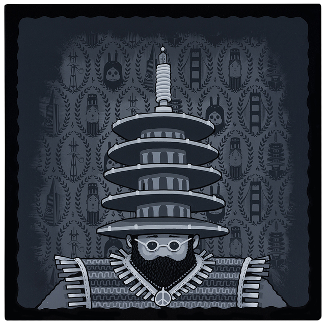 Jeremy Fish, ‘Peace Pagoda’, 2019, Painting, Acrylic on birch panel, Hashimoto Contemporary