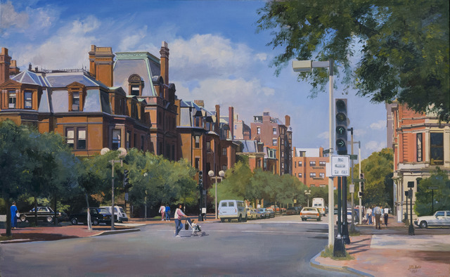 Joel Babb, ‘Dartmouth Street and Commonwealth Avenue, Boston, MA’, 1986, Painting, Oil on linen, Vose Galleries