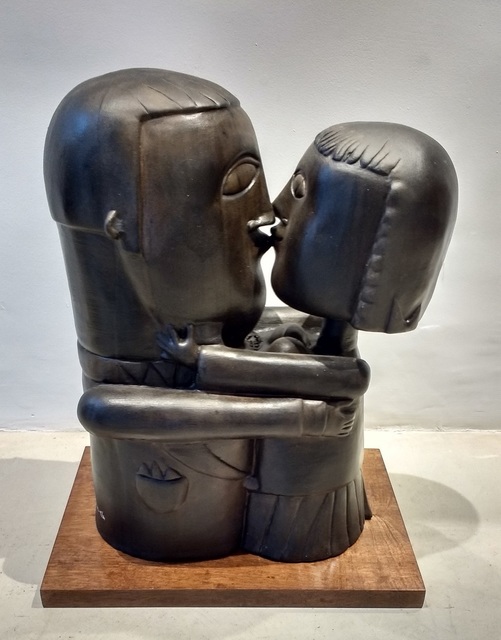 Inos Corradin, ‘O Beijo’, Sculpture, Glazed Terracotta, Inn Gallery
