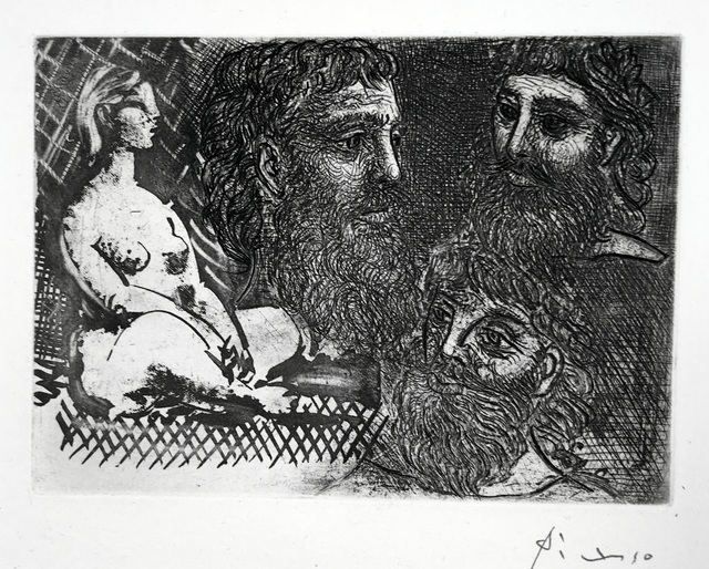 Pablo Picasso, ‘Femme Nue Assise et Trois Tetes Barbues’, 1934, Harris Schrank Fine Prints