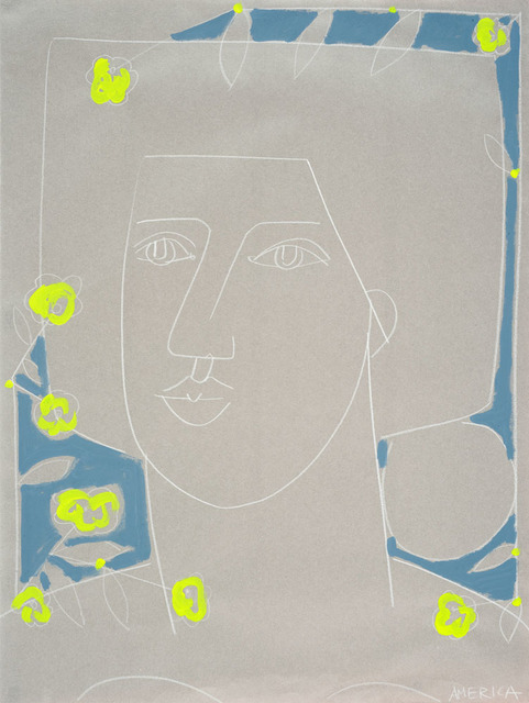 America Martin, ‘Yellow Blossoms’, 2018, Drawing, Collage or other Work on Paper, Clay pencil & acrylic on Japanese handmade paper, Wally Workman Gallery