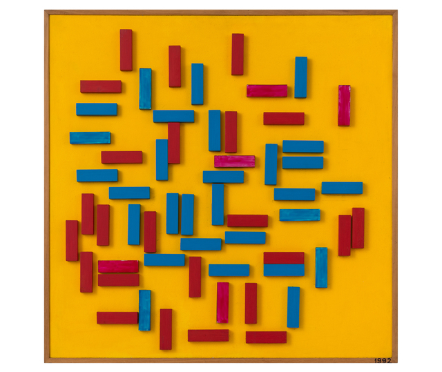 Abdulio Giudici, ‘Sin título’, 1992, Painting, Acrílico y láminas metalizadas sobre hardboard y madera, Herlitzka + Faria