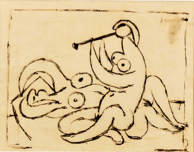 Pablo Picasso, ‘Flûtiste Assise Et Dormeuse’, 1933, Drawing, Collage or other Work on Paper, Pen and ink on paper, Omer Tiroche Gallery