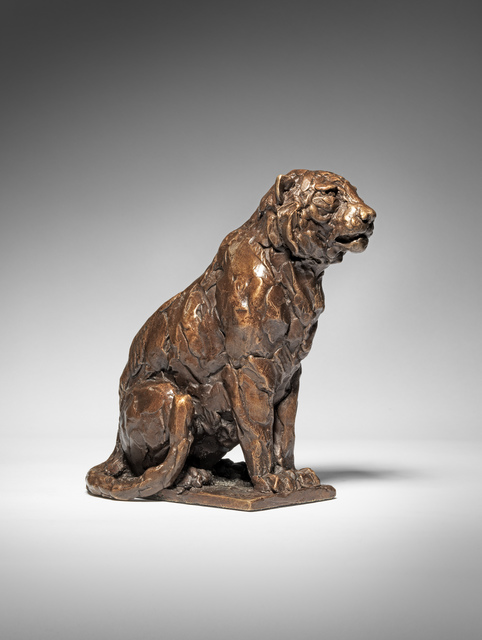 Mark Coreth, ‘15. Seated Siberian Tiger (field study)’, 2018, Sculpture, Bronze, Sladmore