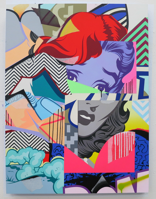 POSE, ‘Tour 3’, 2016, Painting, Acrylic, Spray Paint and Paper on Claybord Panel, BEYOND THE STREETS