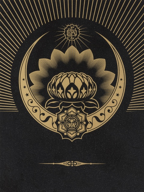 Shepard Fairey (OBEY), ‘Obey Lotus Crescent (Black & Gold)’, 2013, Forum Auctions