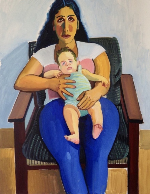 Anna Lukashevsky, ‘Meital and her baby’, 2013, Painting, Oil on canvas, TJ Boulting