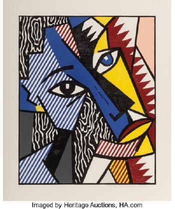 Roy Lichtenstein - Head, from Expressionists Woodcuts