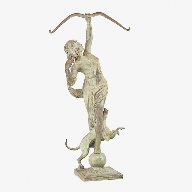 After Anna Hyatt Huntington, ‘Diana of the Chase’, ca. 1922, Sculpture, Painted zinc with added patina, Rago/Wright