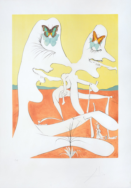 Salvador Dalí, ‘Papillons de l’anti-matière (Anti-matter with Butterflies)’, 1974, Print, Drypoint etching over chromolithograph with embossing on Arches paper, Peter Harrington Gallery