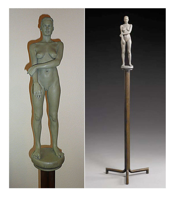 Robert Graham, ‘Julie-Ann’, 1993-1994, Sculpture, Oil painted bronze with grey-green patina on brass base, (unique finish), Kenneth A. Friedman & Co.