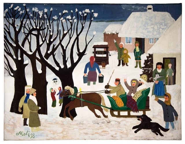 Hajo Malek, ‘Winter in the Village, the Sleigh Ride’, 1990-1999, Lions Gallery