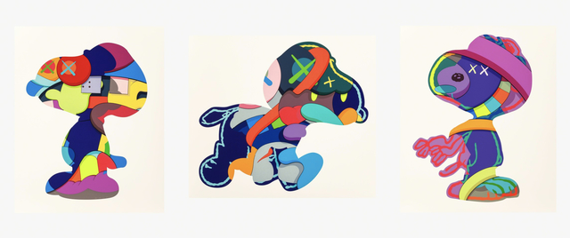 KAWS, ‘NO ONE'S HOME, STAY STEADY, THE THINGS THAT COMFORT, Set of 3 Works’, 2015, Print, Screenprint on Paper, West Chelsea Contemporary