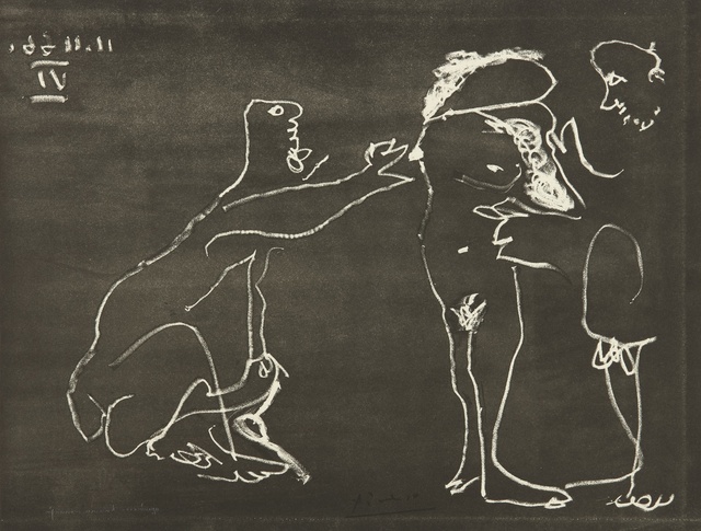 Pablo Picasso, ‘Femme nue se cachant le visage, avec deux hommes (B. 1412; Ba. 1427)’, 1966, Print, Aquatint, Sotheby's