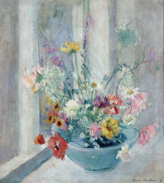 Marion Campbell Hawthorne Flowers On A Window Sill 1927