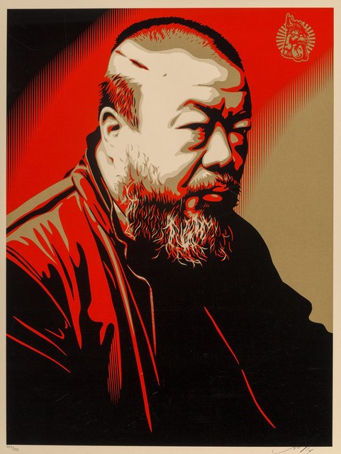 Shepard Fairey, ‘Ai Weiwei X Cost of Expression’, 2014, Print, Screenprint in colors on cream speckled paper, Heritage Auctions