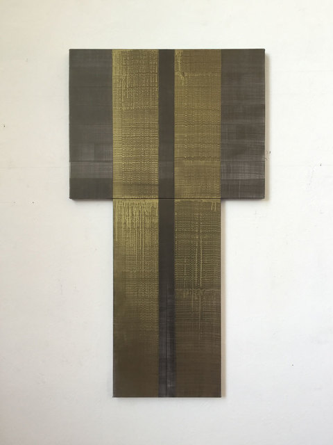 ÁLVARO NEGRO, ‘SIN TÍTULO (retablo oscuro, axis negro)’, 2018, Painting, Coated plaster and acrylic on linen mounted on wood, F2 Galería