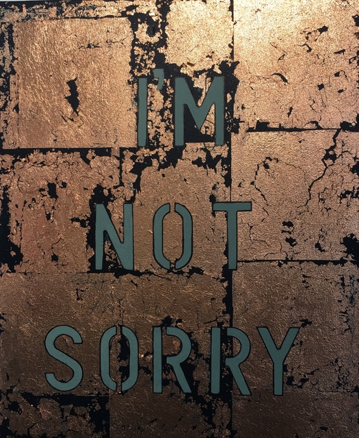 Zoe Grace, ‘Im Not Sorry Bronze and Black’, 2017, Mixed Media, Mixed Media on Canvas. Signed Unique Variations, Rhodes