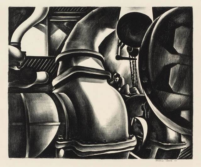 Howard N. Cook, ‘ENGINE ROOM (D. 128)’, 1930, Print, Lithograph, Doyle