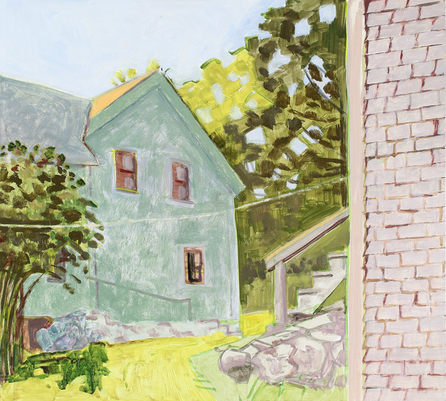 Lois Dodd, ‘Barn Staircase + Side of House’, 2017, Painting, Oil on Masonite, Alexandre Gallery