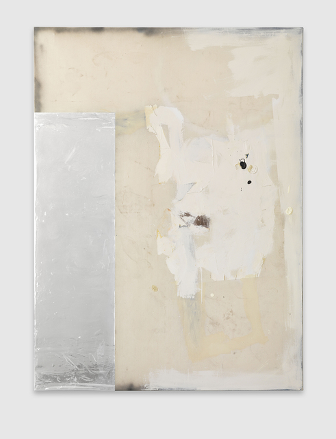 David Ostrowski, ‘F (Jung, Brutal, Gutaussehend)’, 2012, Painting, Oil, lacquer, adhesive foil and plastic on canvas, in artist's frame, Phillips