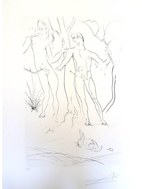Salvador Dalí, ‘Original Etching "Adam and Eve" by Salvador Dali’, 1971, Galerie Philia