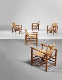 Set of five armchairs, model no. 21, from 'L’Equipement de la Maison' series