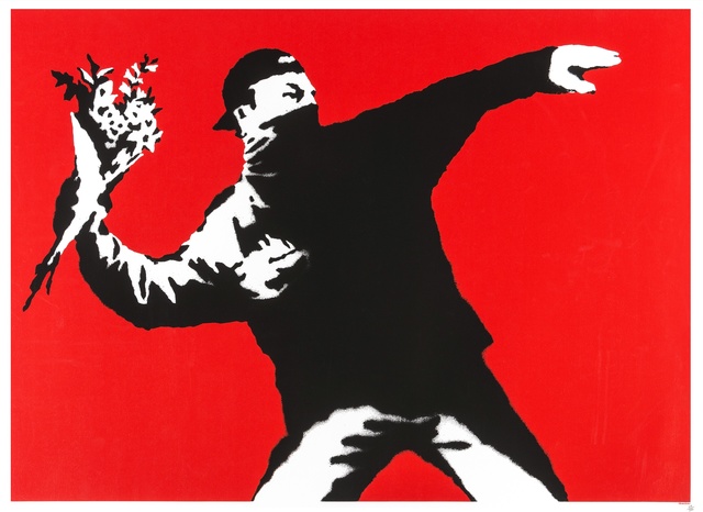 Banksy, ‘Love is in the Air (Flower Thrower)’, 2003, Forum Auctions
