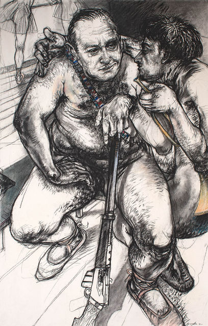 Diane Victor, ‘Dance Lesson’, Drawing, Collage or other Work on Paper, Charcoal and pastel on paper, Strauss & Co