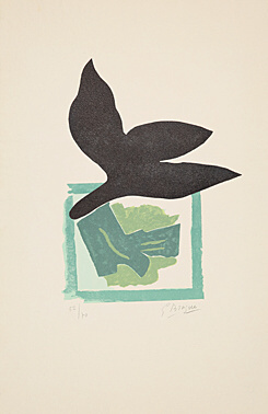 Georges Braque, ‘Oiseau noir sur fond vert’, 1962, Galerie Boisseree
