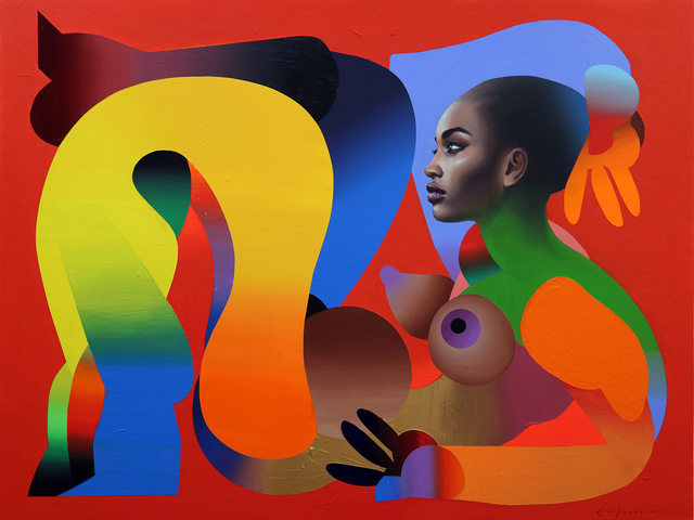 Erik Jones, ‘Lounge’, 2018, Painting, Watercolor, pencil and acrylic on paper mounted to panel, Hashimoto Contemporary