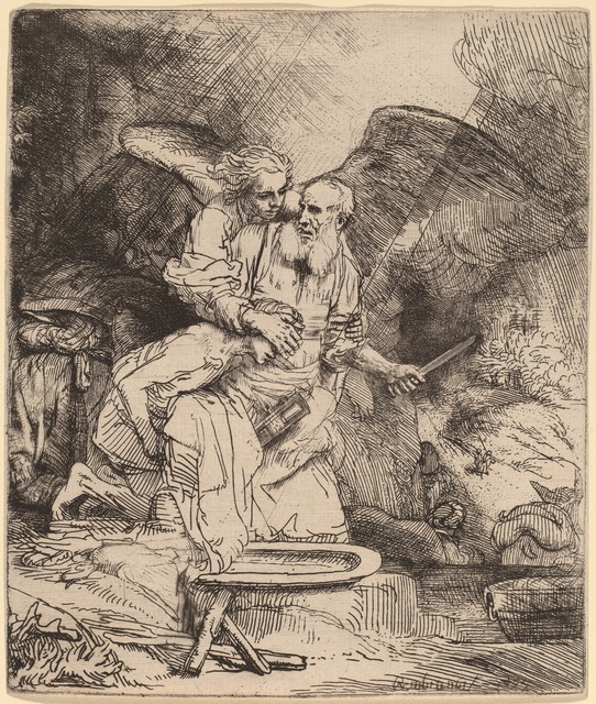 Rembrandt van Rijn, ‘Abraham's Sacrifice’, 1655, Print, Etching and drypoint, National Gallery of Art, Washington, D.C.