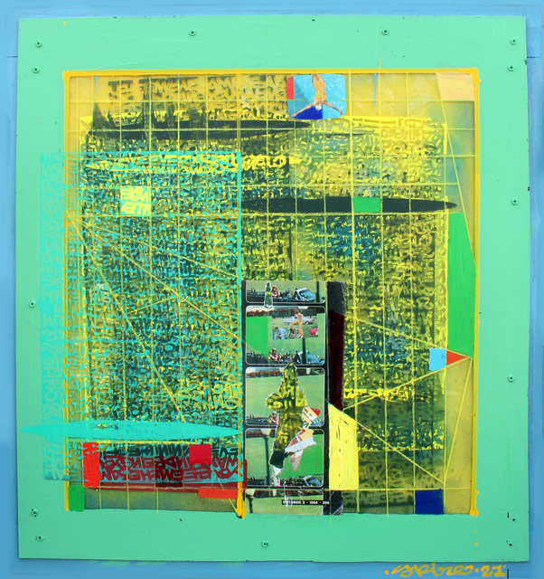 Matthew Spire, ‘Springtime again’, 2021, Painting, Acrylic, oil, and collage on framed plexiglass, Elizabeth Clement Fine Art