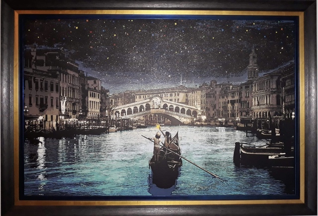 roamcouch, ‘Wish Upon A Star Venice’, 2017, Painting, Acrylic, Spraypaint and Gitter on Canvas, End to End Gallery