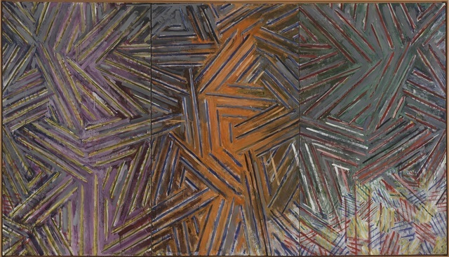 Jasper Johns Between the Clock and the Bed, 1981, Encaustic on canvas. Jasper Johns Between the Clock and the Bed, 1981, Encaustic on canvas.