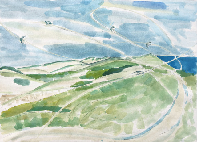 Teresa Baksa, ‘Flight of the Dune Swallows’, 2018, Painting, Watercolor, Miller White Fine Arts