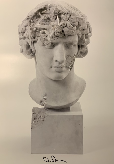 Daniel Arsham, ‘DANIEL ARSHAM GRAY SELENITE ERODED ANTINOUS AS BACCHUS Signed & Numbered Street Art’, 2020, Print, Lithograph on thin stock with vibrant Inks, New Union Gallery